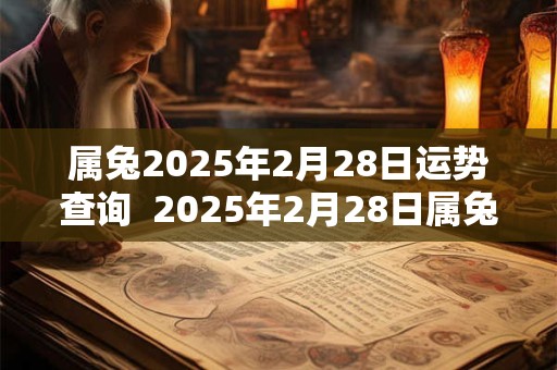 属兔2025年2月28日运势查询  2025年2月28日属兔今日运势