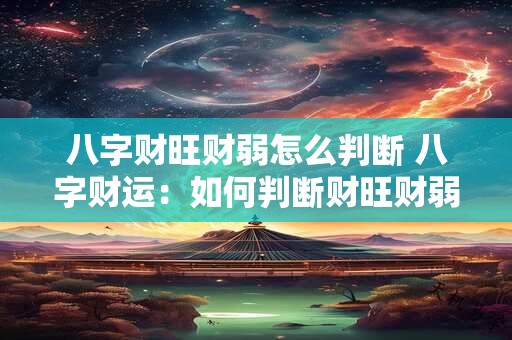 八字财旺财弱怎么判断 八字财运：如何判断财旺财弱