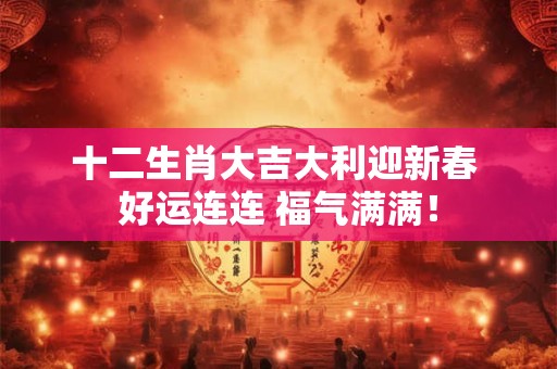 十二生肖大吉大利迎新春 好运连连 福气满满！