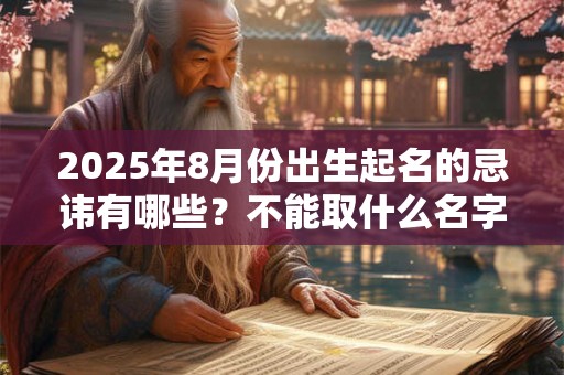 2025年8月份出生起名的忌讳有哪些？不能取什么名字？