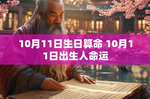 10月11日生日算命 10月11日出生人命运