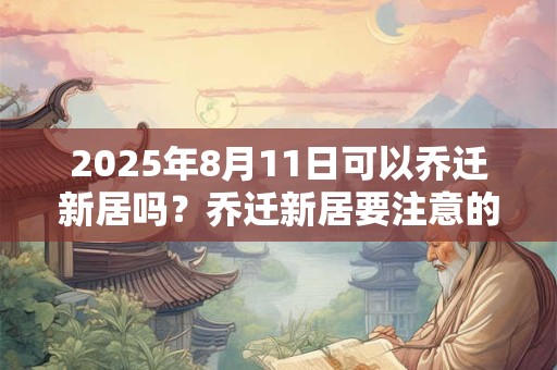 2025年8月11日可以乔迁新居吗？乔迁新居要注意的细节