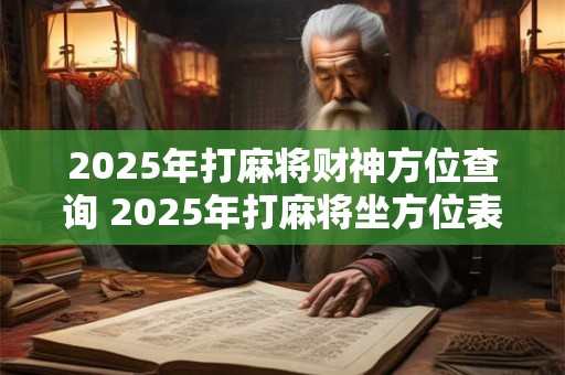 2025年打麻将财神方位查询 2025年打麻将坐方位表