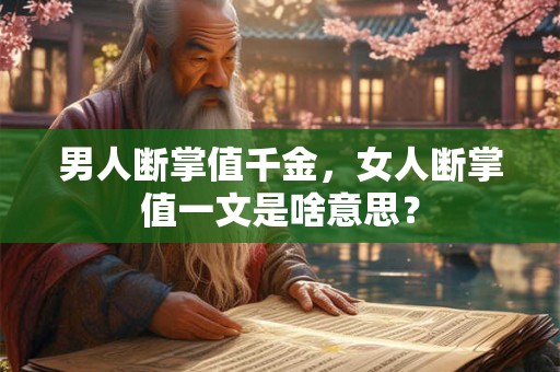 男人断掌值千金，女人断掌值一文是啥意思？