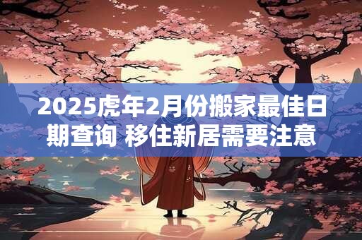 2025虎年2月份搬家最佳日期查询 移住新居需要注意什么？