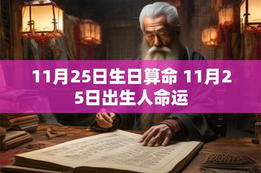 11月25日生日算命 11月25日出生人命运