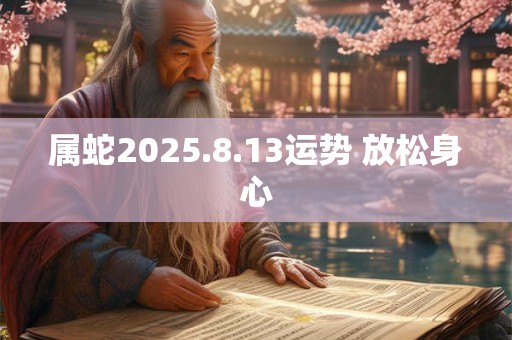 属蛇2025.8.13运势 放松身心