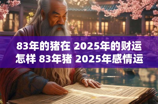 83年的猪在 2025年的财运怎样 83年猪 2025年感情运势怎么样