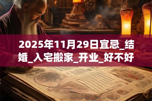 2025年11月29日宜忌_结婚_入宅搬家_开业_好不好？