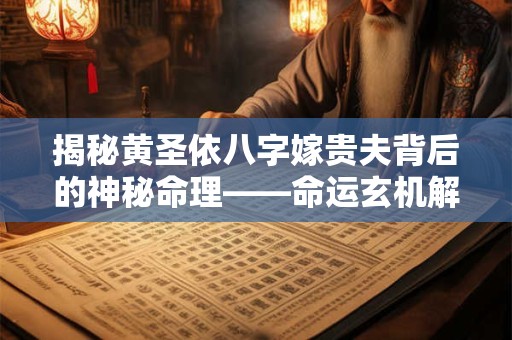 揭秘黄圣依八字嫁贵夫背后的神秘命理——命运玄机解析