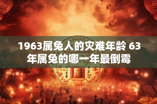 1963属兔人的灾难年龄 63年属兔的哪一年最倒霉