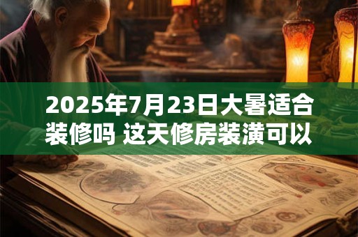2025年7月23日大暑适合装修吗 这天修房装潢可以吗