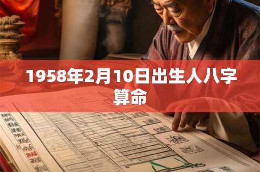 1958年2月10日出生人八字算命
