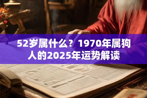 52岁属什么？1970年属狗人的2025年运势解读