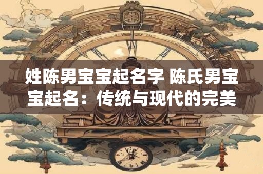 姓陈男宝宝起名字 陈氏男宝宝起名：传统与现代的完美结合