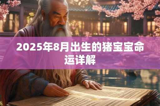 2025年8月出生的猪宝宝命运详解