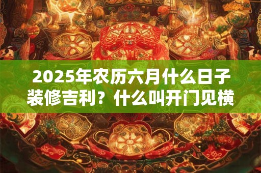 2025年农历六月什么日子装修吉利？什么叫开门见横床