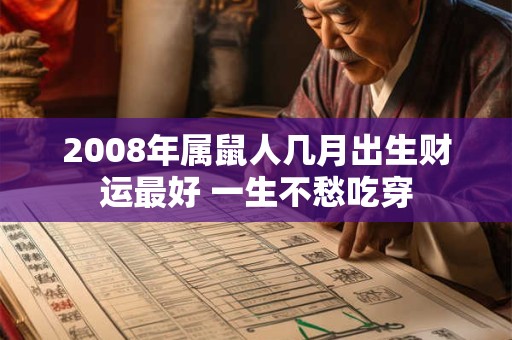 2008年属鼠人几月出生财运最好 一生不愁吃穿
