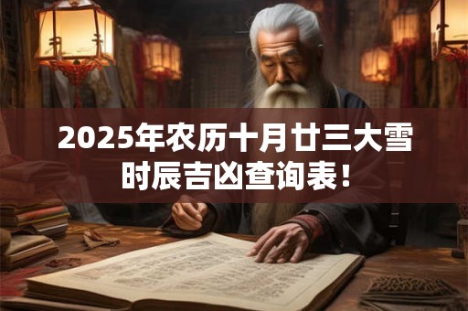 2025年农历十月廿三大雪时辰吉凶查询表! 2025年农历十月廿三大雪时辰吉凶查询表!