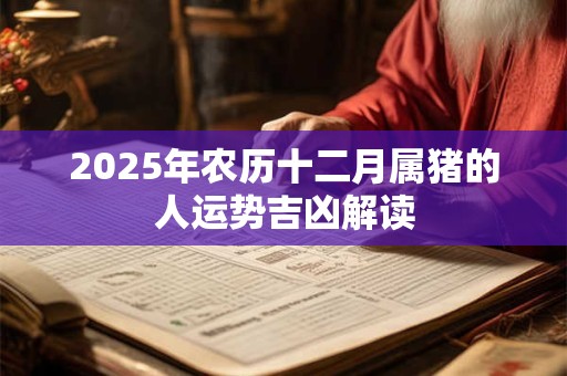2025年农历十二月属猪的人运势吉凶解读