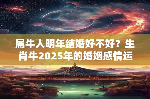 属牛人明年结婚好不好？生肖牛2025年的婚姻感情运势