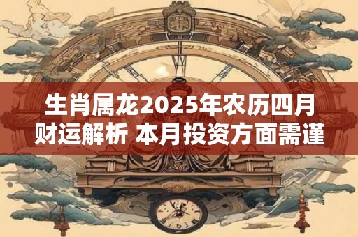 生肖属龙2025年农历四月财运解析 本月投资方面需谨慎对待