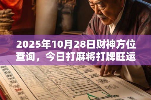 2025年10月28日财神方位查询，今日打麻将打牌旺运方位