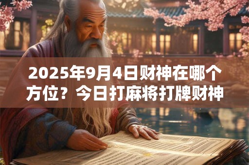 2025年9月4日财神在哪个方位？今日打麻将打牌财神方位