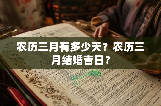 农历三月有多少天?农历三月结婚吉日? 农历三月有多少天?农历三月结婚吉日?