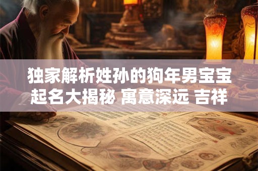 独家解析姓孙的狗年男宝宝起名大揭秘 寓意深远 吉祥如意！
