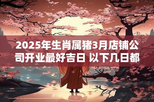 2025年生肖属猪3月店铺公司开业最好吉日 以下几日都不错