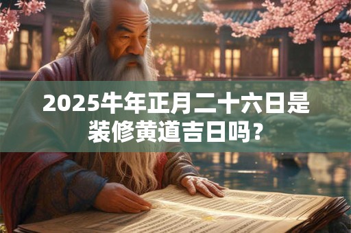 2025牛年正月二十六日是装修黄道吉日吗? 2025牛年正月二十六日是装修黄道吉日吗?