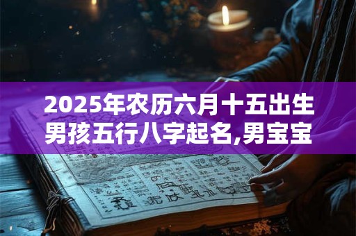2025年农历六月十五出生男孩五行八字起名,男宝宝名字推荐