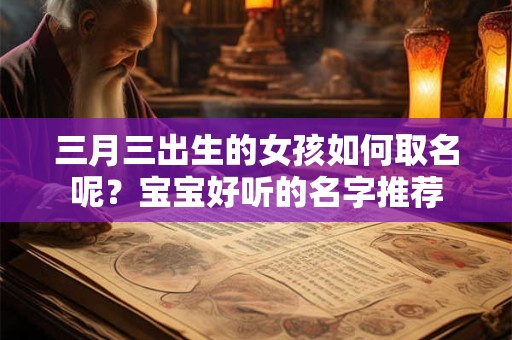 三月三出生的女孩如何取名呢？宝宝好听的名字推荐