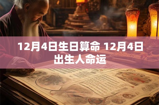 12月4日生日算命 12月4日出生人命运 12月4日生日算命 12月4日出生人命运