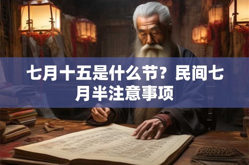 七月十五是什么节？民间七月半注意事项