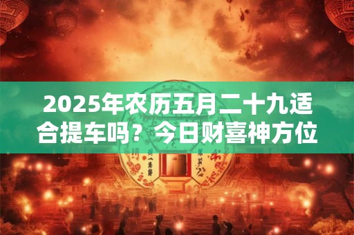 2025年农历五月二十九适合提车吗？今日财喜神方位？