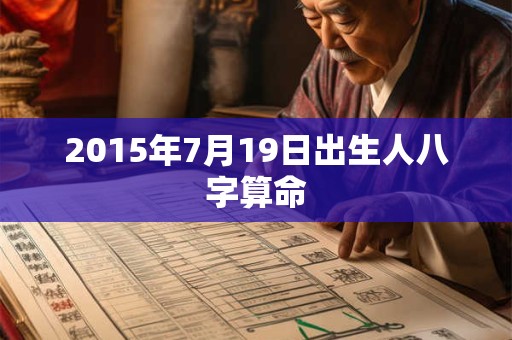 2015年7月19日出生人八字算命