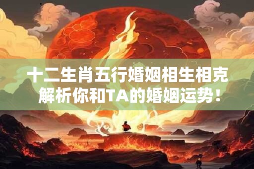 十二生肖五行婚姻相生相克 解析你和TA的婚姻运势！