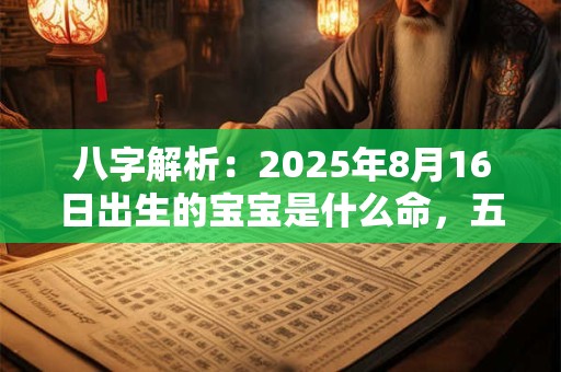 八字解析：2025年8月16日出生的宝宝是什么命，五行缺什么