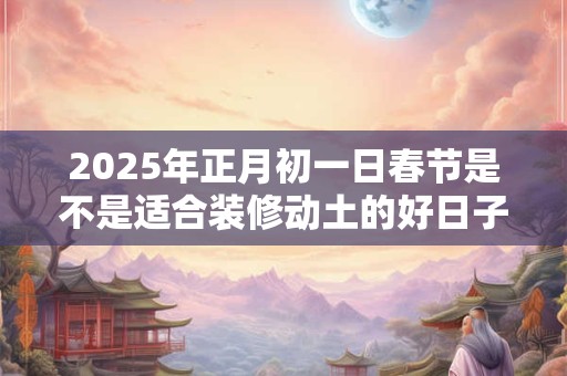 2025年正月初一日春节是不是适合装修动土的好日子？