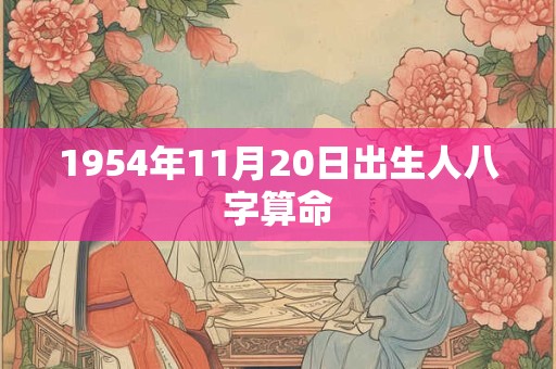 1954年11月20日出生人八字算命