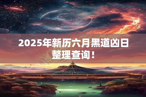 2025年新历六月黑道凶日整理查询！