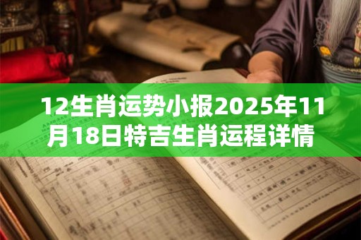 12生肖运势小报2025年11月18日特吉生肖运程详情