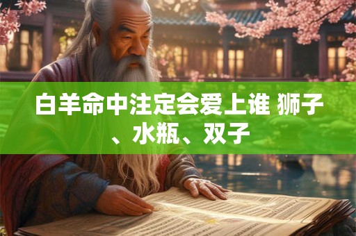 白羊命中注定会爱上谁 狮子、水瓶、双子