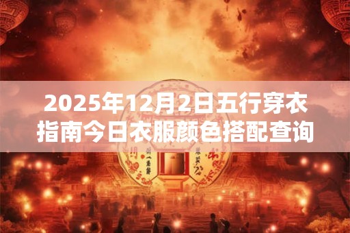 2025年12月2日五行穿衣指南今日衣服颜色搭配查询