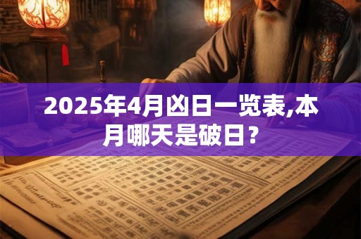 2026年4月凶日一览表,本月哪天是破日？