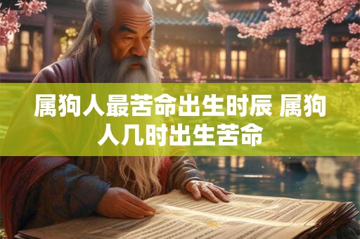 属狗人最苦命出生时辰 属狗人几时出生苦命