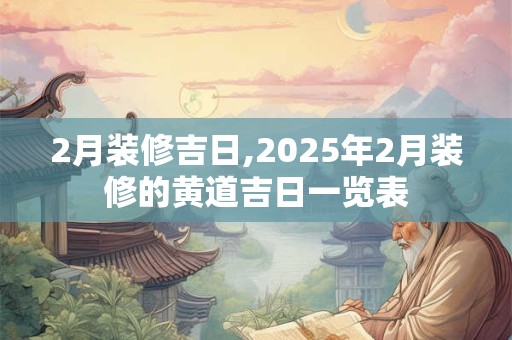 2月装修吉日,2025年2月装修的黄道吉日一览表