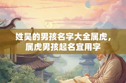姓吴的男孩名字大全属虎，属虎男孩起名宜用字